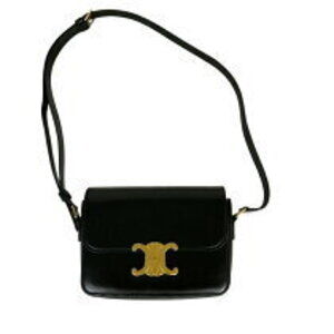 Celine Teen Triomphe Bag black shiny calfskin shoulder
